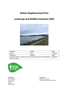Melton Neighbourhood Plan Landscape and Wildlife Evaluation