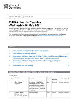 View Call List: Chamber PDF File 0.08 MB