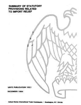 Summary of Statutory Provisions Related to Import Relief
