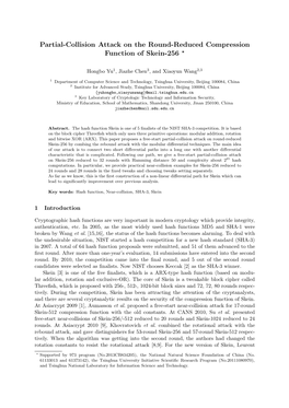 Partial-Collision Attack on the Round-Reduced Compression Function of Skein-256 ⋆