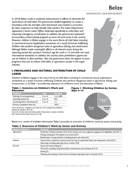 2018 Findings on the Worst Forms of Child Labor: Belize