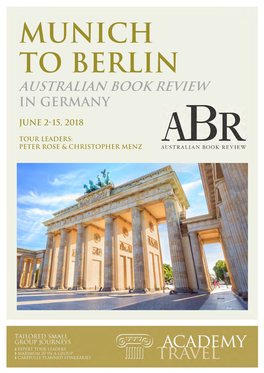 Munich to Berlin Australian Book Review in Germany