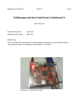 Erfahrungen Mit Dem Cubietruck (Cubieboard 3)