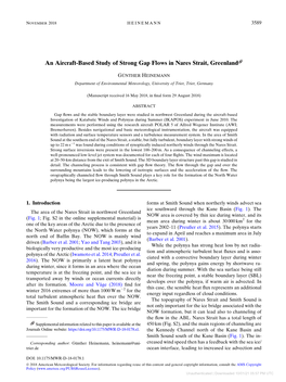 An Aircraft-Based Study of Strong Gap Flows in Nares Strait, Greenland