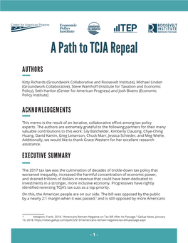 A Path to TCJA Repeal