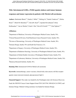 Downloaded from Clincancerres.Aacrjournals.Org on March 7, 2019