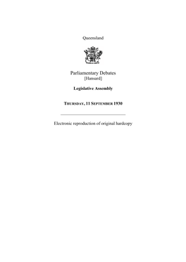 Legislative Assembly Hansard 1930