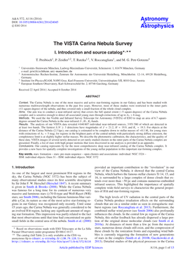 The VISTA Carina Nebula Survey I