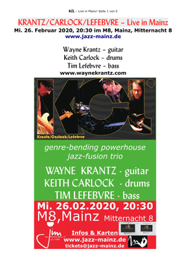 KRANTZ/CARLOCK/LEFEBVRE – Live in Mainz Mi