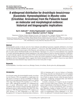 A Widespread Distribution for Arostrilepis Tenuicirrosa (Eucestoda