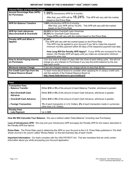 Interest Rates and Interest Charges Annual Percentage Rate (APR) Introductory APR for 6 Months