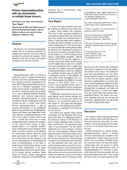 Primary Hyperparathyroidism with Rare Presentation As Multiple