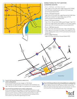 TCF Center Loading Dock Map 2019