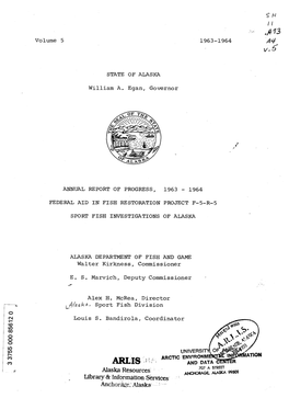 Inventory and Cataloging of the Sport Fish and Sport Fish Waters in the Bristol Bay and Lower Kuskokwim Drainages