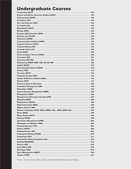 Undergraduate Courses Accounting (ACCT)