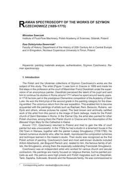 Raman Spectroscopy of the Works of Szymon Czechowicz