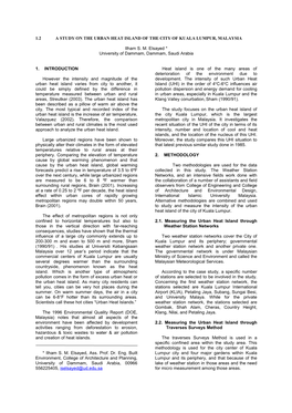 A Study on the Urban Heat Island of the City of Kuala Lumpur, Malaysia