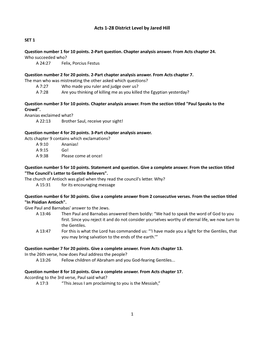 Acts 1-28 District Level by Jared Hill