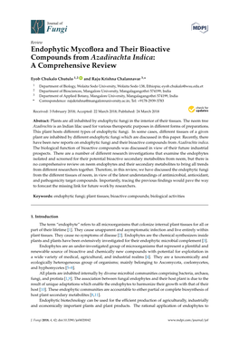 Endophytic Mycoflora and Their Bioactive Compounds From