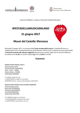 FESTADELLAMUSICAMILANO 21 Giugno 2017