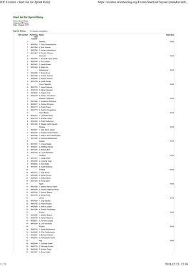 IOF Eventor - Start List for Sprint Relay