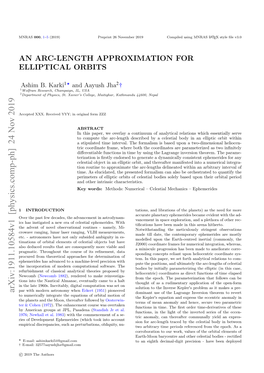 An Arc-Length Approximation for Elliptical Orbits