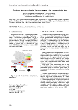 The Lower Austria Avalanche Warning Service - the Youngest in the Alps