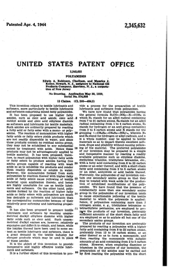 UNITED STATES PATENT of FICE 2,345,632 POLAM DES ) Edwin A