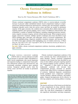 Chronic Exertional Compartment Syndrome in Athletes