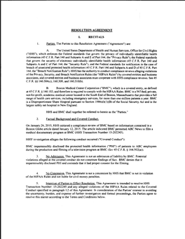 Boston Medical Center Resolution Agreement