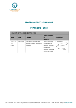 Programme Decision E-Gvap