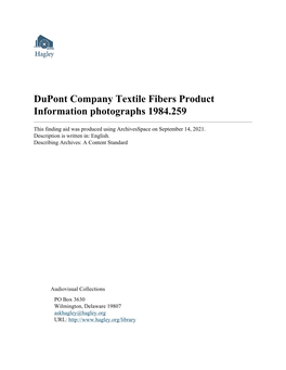 Dupont Company Textile Fibers Product Information Photographs 1984.259