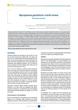 Mycoplasma Genitalium: a Brief Review