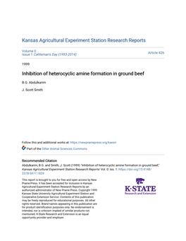 Inhibition of Heterocyclic Amine Formation in Ground Beef