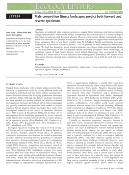 Male Competition Fitness Landscapes Predict Both Forward and Reverse