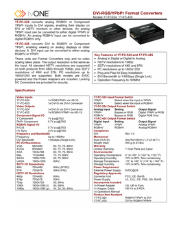 DVI-RGB/Ypbpr Format Converters