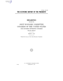 The Economic Report of the President Hearing Joint