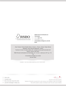 Redalyc.Treatment of Class II Furcation Defects with Autogenous Bone Graft Associated with Bichat's Fat Pad: Case Report