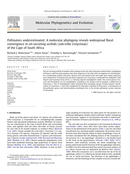 A Molecular Phylogeny Reveals Widespread Floral