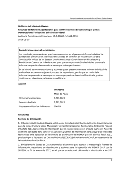 Gobierno Del Estado De Oaxaca Recursos Del Fondo De