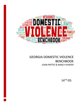 Georgia Domestic Violence Benchbook Joan Prittie & Nancy Hunter