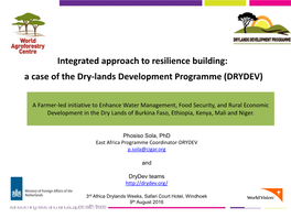 Integrated Approach to Resilience Building: a Case of the Dry-Lands Development Programme (DRYDEV)