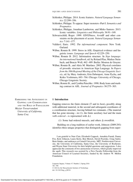 381 Embedding the Antecedent in Gapping: Low Coordination