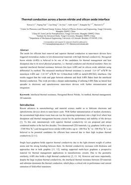 Thermal Conduction Across a Boron Nitride and Silicon Oxide Interface