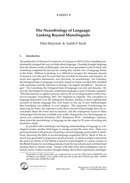 The Neurobiology of Language: Looking Beyond Monolinguals