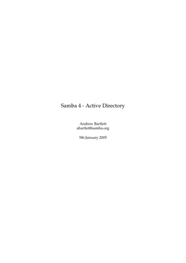 Samba4 and Active Directory