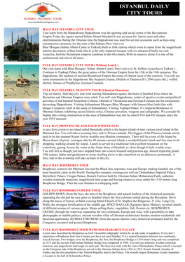 Istanbul Daily City Tours