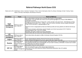 Referral Pathways North Essex CCG