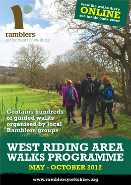WEST RIDING AREA WALKS PROGRAMME May - October 2012
