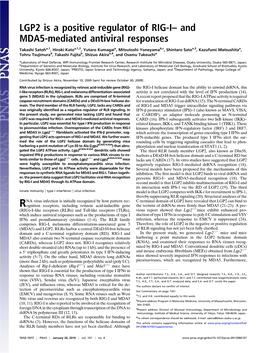 LGP2 Is a Positive Regulator of RIG-I– and MDA5-Mediated Antiviral Responses